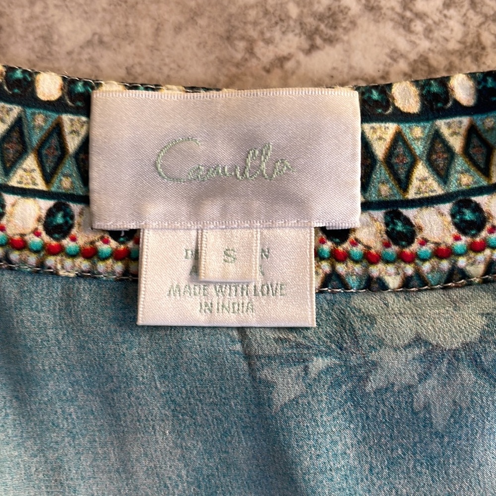 Camilla Teal Floral Print Short Romper with Kimono Sleeves - Picture 12 of 12